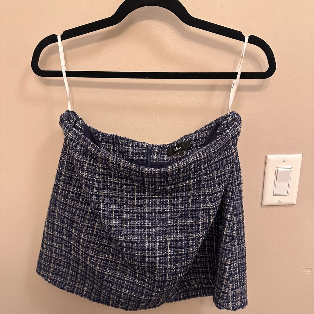 Lulu's Navy Tweed Mini Skirt
